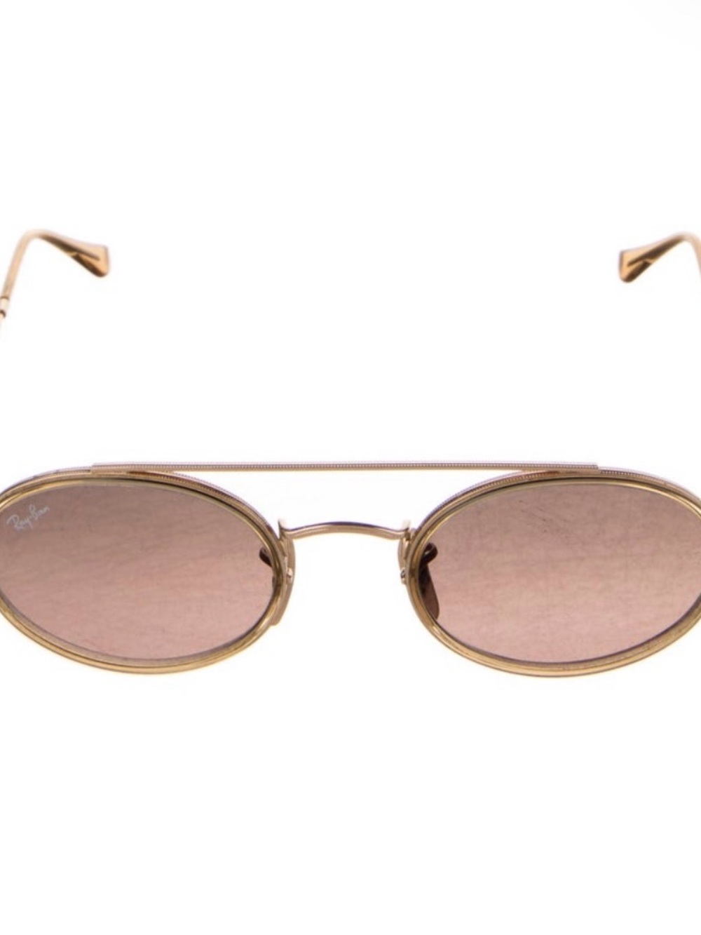 Ray-Ban Gold Frame Sunglasses with Pink Grad Lenses